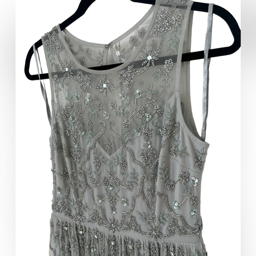 BHLDN Eliza Beaded Dress size blue gray sleeveless‎ - Picture 5 of 10